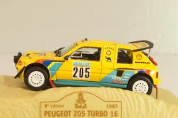 Peugeot 205 Turbo 16 #205 Raid Rally Paris–Dakar 1987, A. Vatanen/B.Giroux, yellow, Norev 1:43