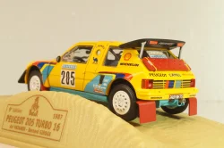 Peugeot 205 Turbo 16 #205 Raid Rally Paris–Dakar 1987, A. Vatanen/B.Giroux, yellow, Norev 1:43