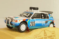Peugeot 205 Turbo 16 #205 Rally Paris-Dakar 1988 J. Kankkunen/J. Piironen, blue/white, Norev 1:43