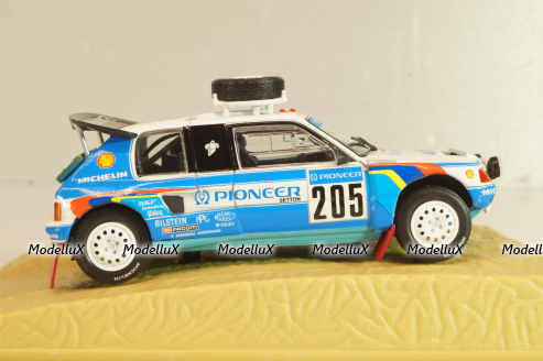 Peugeot 205 Turbo 16 #205 Rally Paris-Dakar 1988 J. Kankkunen/J. Piironen, blue/white, Norev 1:43