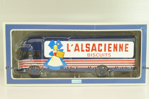 Somua J L19 Fourgon L'Alsacienne 1956, blue, Les Plus Mythiques Saviem №2, Deagostini 1:43