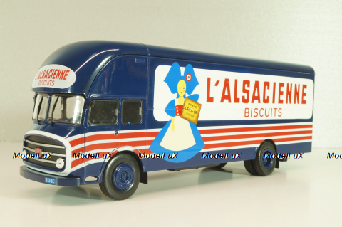 Somua J L19 Fourgon L'Alsacienne 1956, blue, Les Plus Mythiques Saviem №2, Deagostini 1:43