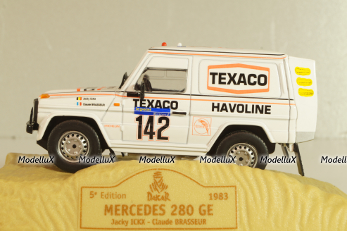 MERCEDES 280 GE # 142 - J. ICKX - C. BRASSEUR - DAKAR 1983, Norev 1:43