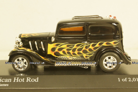 American Hot Rod, black with flames, 400142260, Minichamps 1:43