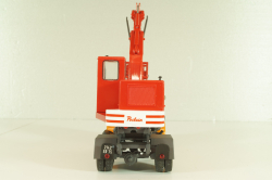 Saviem 4x4 truck with a hydraulic excavator "Poclain" 1957, orange/red, Les Plus Mythiques Saviem #3, Deagostini 1:43