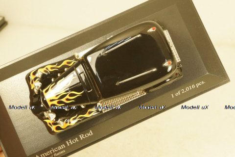 American Hot Rod, black with flames, 400142260, Minichamps 1:43
