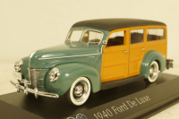 Ford De Luxe 1940, green/wood, 100 years Ford Motor Company, Minichamps 1:43