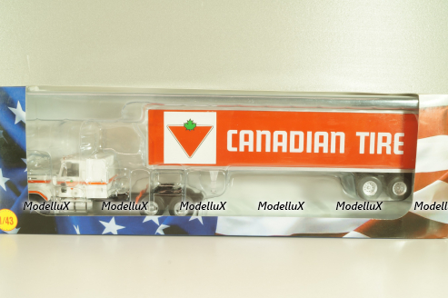 Chevrolet Bison with semi-trailer Canadian Tire, 1978, white/orange, American trucks, France №81, Altaya 1:43