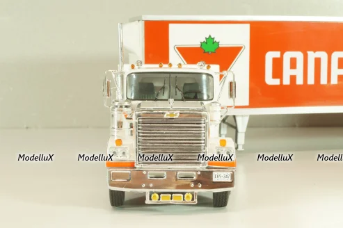 Chevrolet Bison with semi-trailer Canadian Tire, 1978, white/orange, American trucks, France №81, Altaya 1:43
