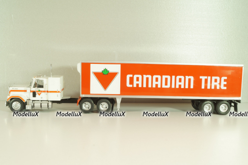 Chevrolet Bison with semi-trailer Canadian Tire, 1978, white/orange, American trucks, France №81, Altaya 1:43