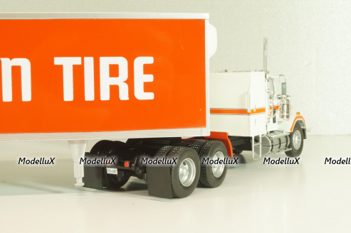 Chevrolet Bison with semi-trailer Canadian Tire, 1978, white/orange, American trucks, France №81, Altaya 1:43