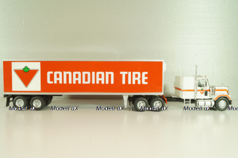 Chevrolet Bison with semi-trailer Canadian Tire, 1978, white/orange, American trucks, France №81, Altaya 1:43