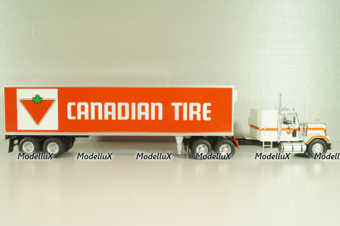 Chevrolet Bison with semi-trailer Canadian Tire, 1978, white/orange, American trucks, France №81, Altaya 1:43