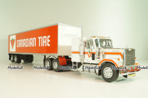 Chevrolet Bison with semi-trailer Canadian Tire, 1978, white/orange, American trucks, France №81, Altaya 1:43