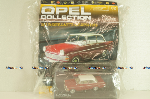 Opel Rekord PII 1960, red/white, OPC082, Opel Collection #82 1:43 с журналом, запечатанный!