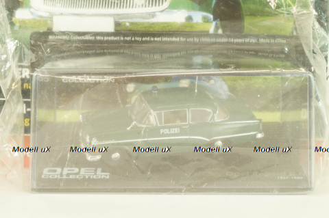 Opel Rekord PI Polizei 1957, green, OPC085, Opel Collection #85 1:43 с журналом, запечатанный!
