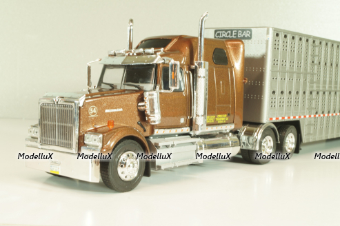 Western Star 4900 with semi-trailer 1990, brown/grey, American trucks, France №85, Altaya 1:43