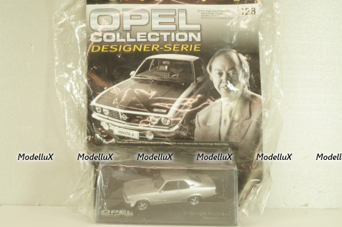 Opel Manta (A) Geoge Gallion 1970, silver, OPCD128, Opel Collection Designer #128 1:43 с журналом, запечатанный!
