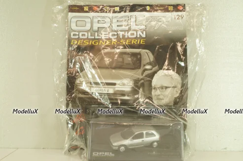 Opel Corsa (B), Hideo Kodama 1993, silver, OPCD129, Opel Collection Designer #129 1:43 с журналом, запечатанный!