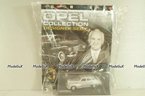 Opel Kapitan, Gordon Brown 1952, silver, OPCD134, Opel Collection Designer #134 1:43 с журналом, запечатанный!