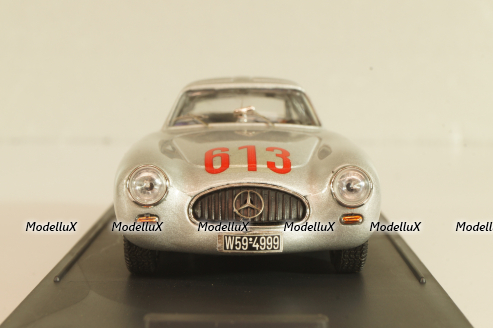 Mercedes-Benz 300 SL Gullwing #613 4th Mille Miglia 1952 Caracciola/Kurrle, silver, BG7213, Bang 1:43