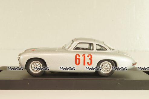Mercedes-Benz 300 SL Gullwing #613 4th Mille Miglia 1952 Caracciola/Kurrle, silver, BG7213, Bang 1:43