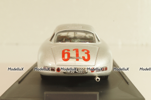 Mercedes-Benz 300 SL Gullwing #613 4th Mille Miglia 1952 Caracciola/Kurrle, silver, BG7213, Bang 1:43