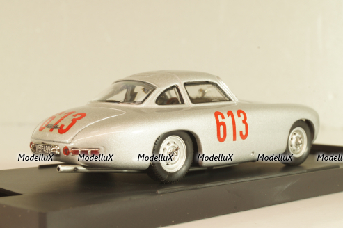 Mercedes-Benz 300 SL Gullwing #613 4th Mille Miglia 1952 Caracciola/Kurrle, silver, BG7213, Bang 1:43