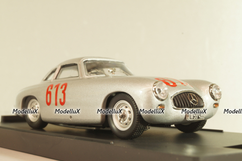 Mercedes-Benz 300 SL Gullwing #613 4th Mille Miglia 1952 Caracciola/Kurrle, silver, BG7213, Bang 1:43
