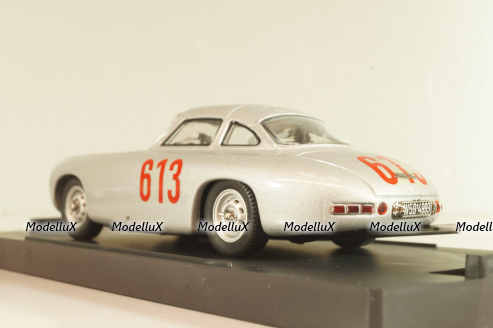 Mercedes-Benz 300 SL Gullwing #613 4th Mille Miglia 1952 Caracciola/Kurrle, silver, BG7213, Bang 1:43