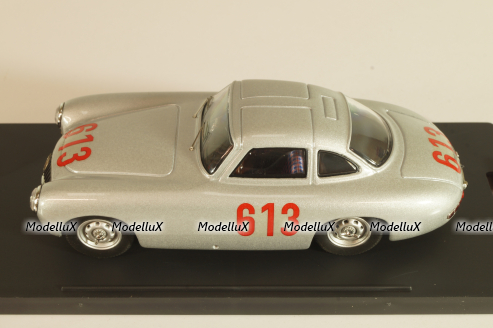 Mercedes-Benz 300 SL Gullwing #613 4th Mille Miglia 1952 Caracciola/Kurrle, silver, BG7213, Bang 1:43
