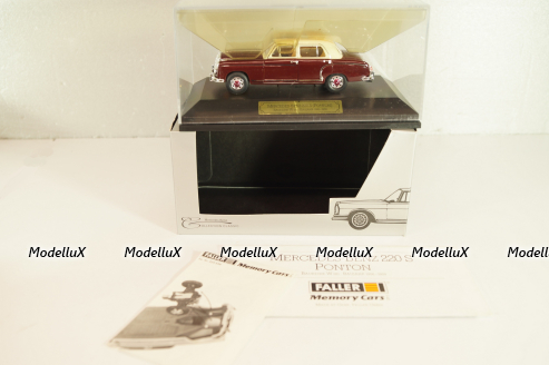 Mercedes-Benz 220 S Ponton (W180) 1956, dark red, 4325, dealer edition, Faller 1:43
