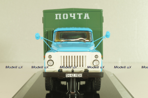 ГЗСА-3712 фургон "Почта" на шасси 53-12, голубой/зеленый, 105350, DIP Models 1:43 