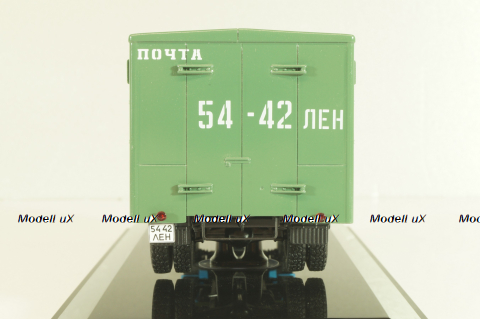 ГЗСА-3712 фургон "Почта" на шасси 53-12, голубой/зеленый, 105350, DIP Models 1:43 