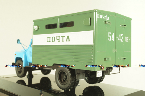 ГЗСА-3712 фургон "Почта" на шасси 53-12, голубой/зеленый, 105350, DIP Models 1:43 