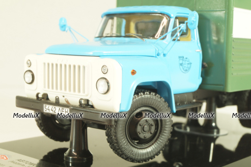 ГЗСА-3712 фургон "Почта" на шасси 53-12, голубой/зеленый, 105350, DIP Models 1:43 