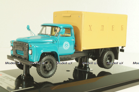 ГЗСА-3704 фургон "хлеб" на шасси Газ-52-01 1969 г., синий/бежевый, 105216, DiP Models 1:43