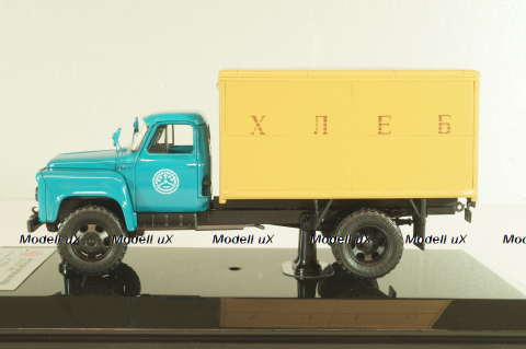 ГЗСА-3704 фургон "хлеб" на шасси Газ-52-01 1969 г., синий/бежевый, 105216, DiP Models 1:43