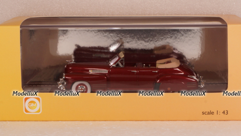 Cadillac Series 62 Convertible sedan open 1941, maroon, GIM 021A, GIM 1:43