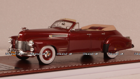 Cadillac Series 62 Convertible Open 1941, maroom metallic, GIM021A, GIM 1:43