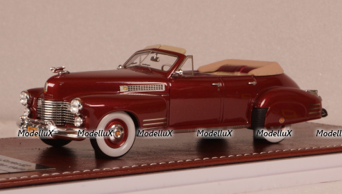 Cadillac Series 62 Convertible sedan open 1941, maroon, GIM 021A, GIM 1:43