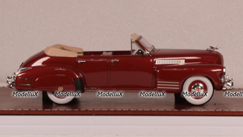 Cadillac Series 62 Convertible sedan open 1941, maroon, GIM 021A, GIM 1:43