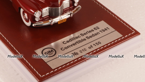 Cadillac Series 62 Convertible sedan open 1941, maroon, GIM 021A, GIM 1:43