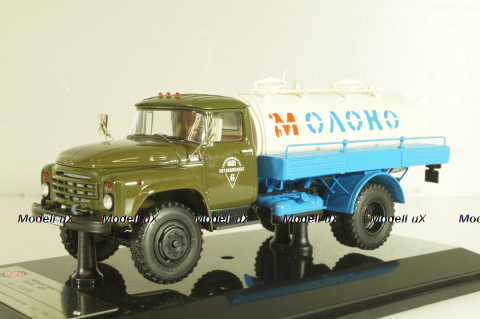 АЦПТ-4,1 автомобиль-цистерна "Молоко"  на шасси Зил-130 1986 г., хаки/берый, 113019, DiP Models 1:43