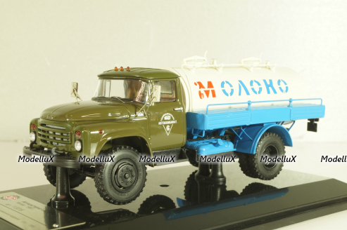 АЦПТ-4,1 автомобиль-цистерна "Молоко"  на шасси Зил-130 1986 г., хаки/берый, 113019, DiP Models 1:43
