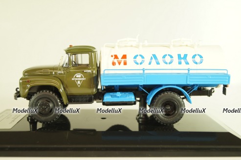 АЦПТ-4,1 автомобиль-цистерна "Молоко"  на шасси Зил-130 1986 г., хаки/берый, 113019, DiP Models 1:43