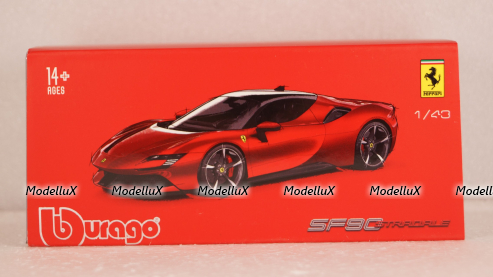 Ferrari SF90 hybrid stradale 2019 red, Burago 1:43