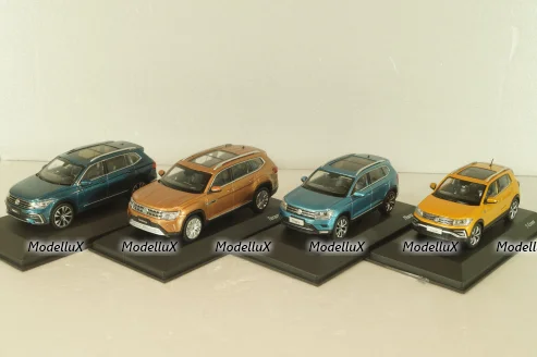 Volkswagen 4 car set, Tiguan L/Teramont/Tharu/T-Cross, Paudi 1:43
