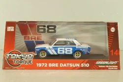 Datsun 510 BRE #68 1972, white/blue, 86346, Greenlight 1:43