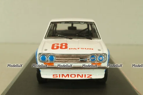 Datsun 510 BRE #68 1972, white/blue, 86346, Greenlight 1:43
